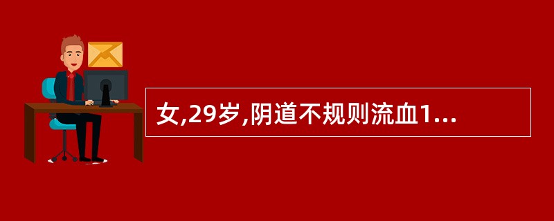 女,29岁,阴道不规则流血1个月,尿液HCG检查阳性,胸部X线检查发现多个棉团状