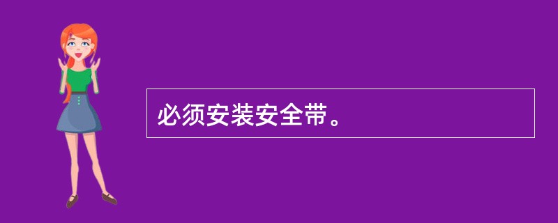 必须安装安全带。