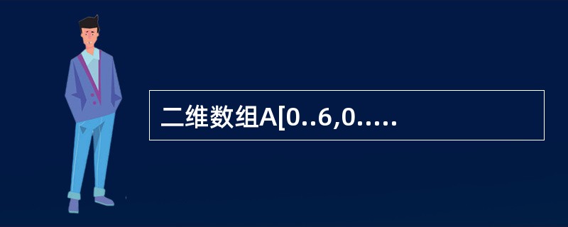 二维数组A[0..6,0..9],其每个元素占2个字节,从首地址200开始,按行