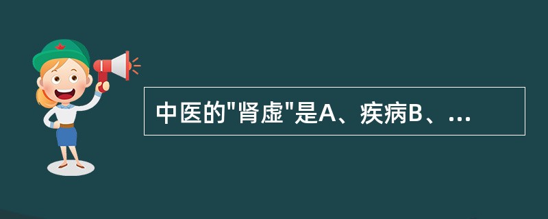 中医的"肾虚"是A、疾病B、证候C、症状D、体征E、状态