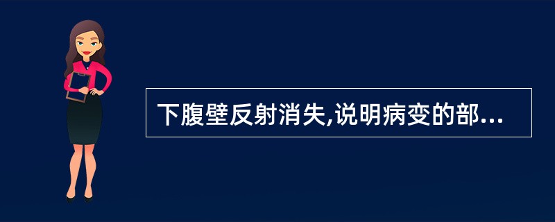 下腹壁反射消失,说明病变的部位是A、胸髓7£­8节B、胸髓9£­10节C、胸髓1