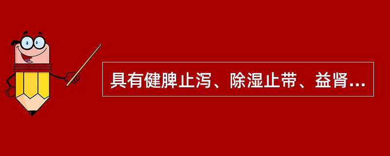 具有健脾止泻、除湿止带、益肾固精功效的药物是A、白术B、五倍子C、秦皮D、莲子E