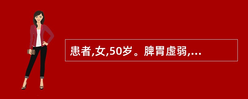 患者,女,50岁。脾胃虚弱,四肢痿软乏力,腹胀,食少,便溏,气弱乏力,面浮肿,舌