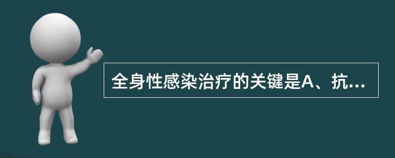 全身性感染治疗的关键是A、抗生素的使用B、原发病灶的处理C、纠正低蛋白血症D、控