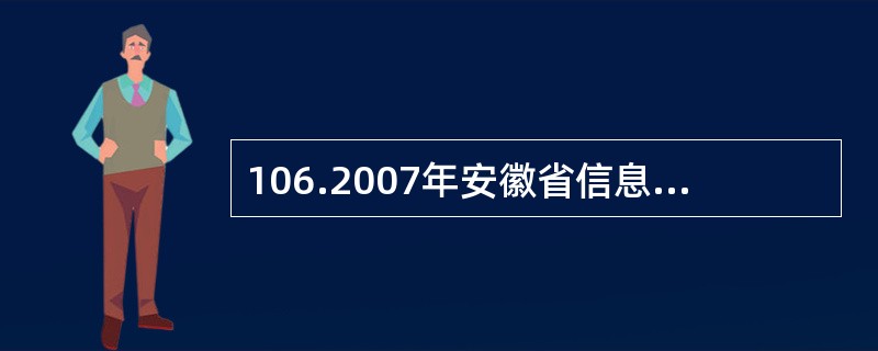 106.2007年安徽省信息传输、计算机服务和软件产业人员,占全省生产性服务业从