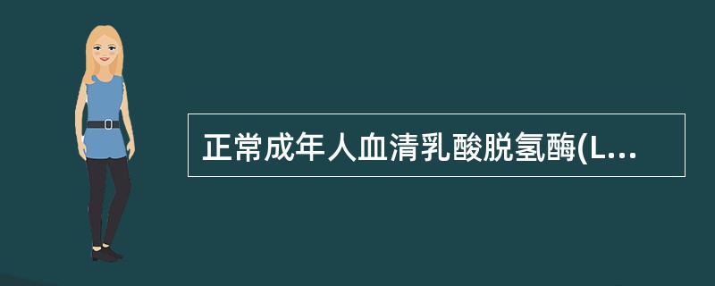 正常成年人血清乳酸脱氢酶(LD)同工酶电泳结果为: