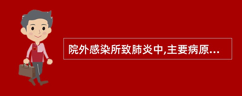 院外感染所致肺炎中,主要病原体是A、肺炎克雷伯杆菌B、流感嗜血杆菌C、金黄色葡萄