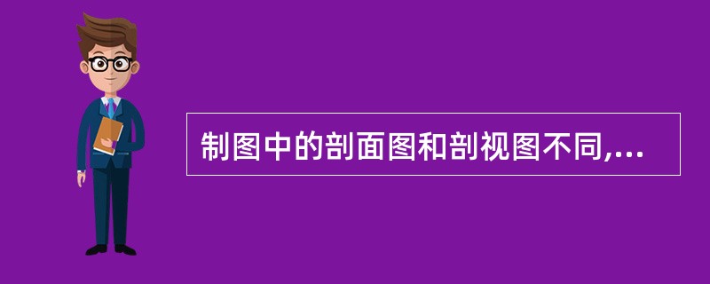 制图中的剖面图和剖视图不同,它只将剖面的形状画出来,而没有剖到的部分不画出来。