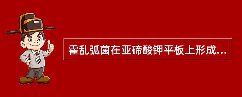 霍乱弧菌在亚碲酸钾平板上形成的菌落的中心呈