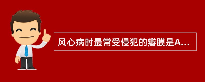 风心病时最常受侵犯的瓣膜是A、二尖瓣及三尖瓣B、三尖瓣及肺动脉瓣C、主动脉瓣及肺