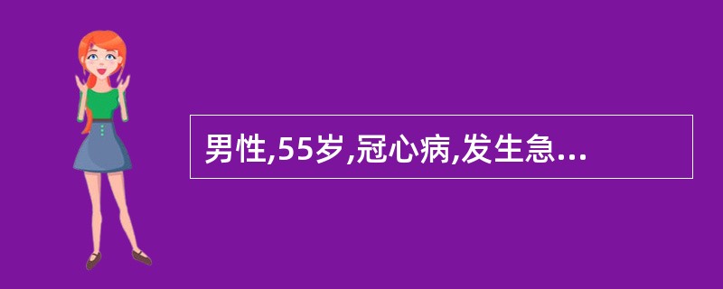 男性,55岁,冠心病,发生急性剧烈胸骨后疼痛,血CPK明显升高,颈静脉充盈,肝大