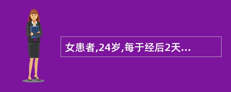 女患者,24岁,每于经后2天小腹冷痛,喜温喜按,月经量少,色黯淡,腰膝酸软,小便