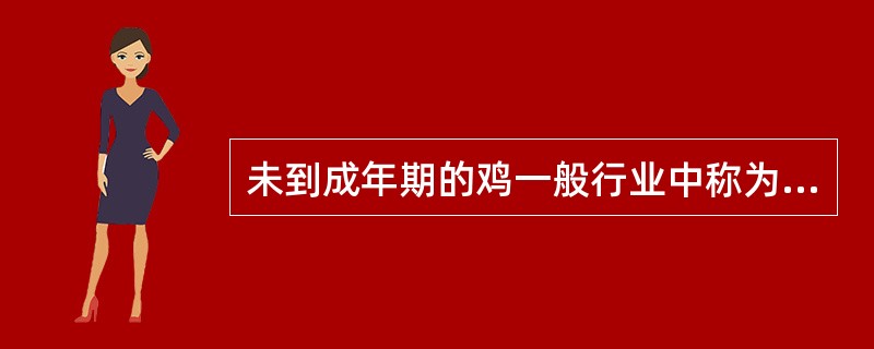 未到成年期的鸡一般行业中称为()。A、仔鸡B、肉鸡C、老鸡D、小鸡