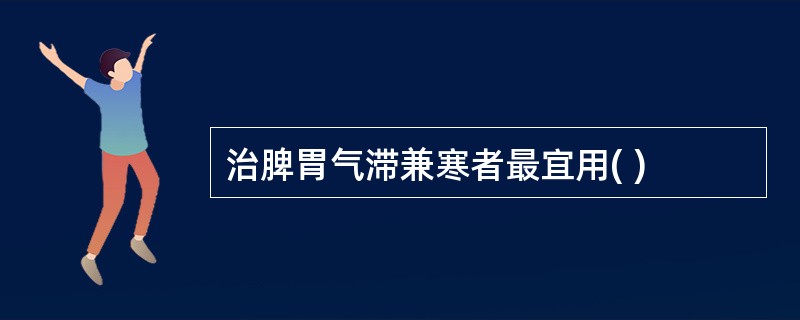 治脾胃气滞兼寒者最宜用( )