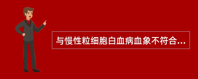 与慢性粒细胞白血病血象不符合的是 ( )A、初诊病例血小板多减低B、白细胞数量显