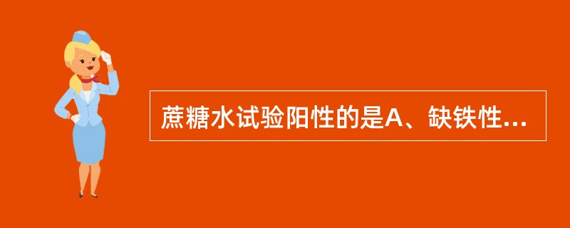 蔗糖水试验阳性的是A、缺铁性贫血B、轻型地中海贫血C、再生障碍性贫血D、阵发性血