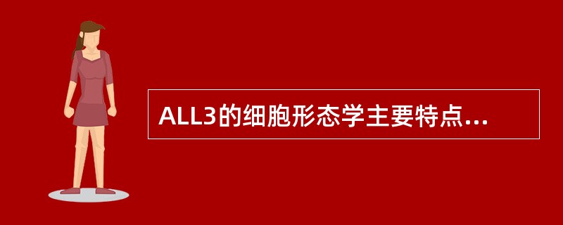 ALL3的细胞形态学主要特点是A、以小细胞为主B、核染色质较粗C、核仁小而不清D