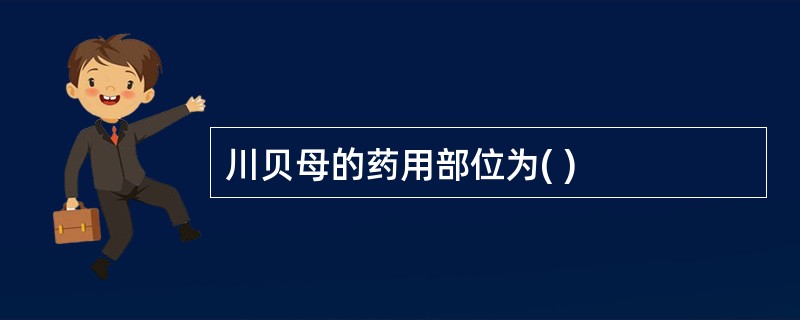 川贝母的药用部位为( )