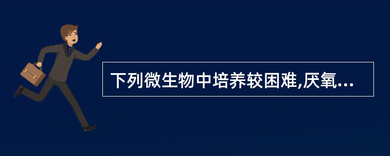 下列微生物中培养较困难,厌氧或微需氧的是 ( )A、阴道加特纳菌B、产单核细胞李