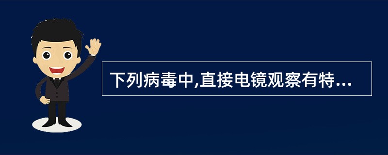 下列病毒中,直接电镜观察有特征的是A、脊髓灰质炎病毒B、柯萨奇病毒C、埃可病毒D