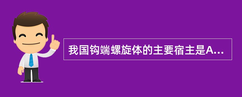 我国钩端螺旋体的主要宿主是A、鸡和鸭B、鼠和猪C、蛇和蛙D、鹅和鸭E、牛和猪 -