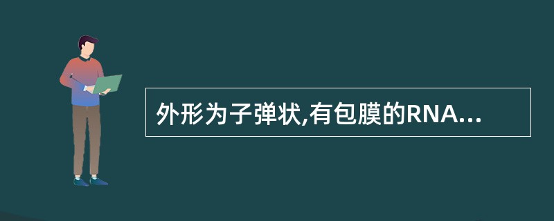 外形为子弹状,有包膜的RNA病毒是A、人乳头瘤病毒B、森林脑炎病毒C、巨细胞病毒
