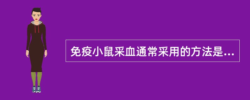 免疫小鼠采血通常采用的方法是A、颈静脉采血法B、颈动脉采血法C、摘除眼球或断尾法