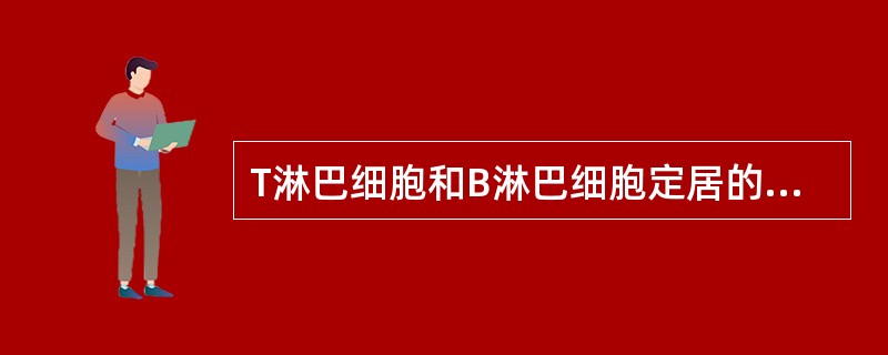 T淋巴细胞和B淋巴细胞定居的部位是( )A、中枢免疫器官B、外周免疫器官C、胸腺