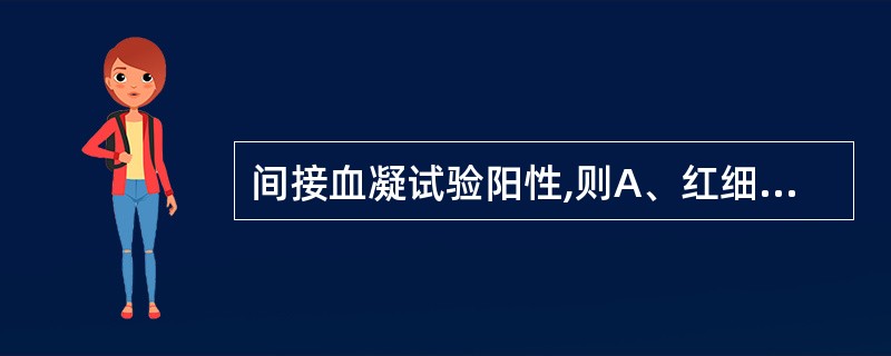 间接血凝试验阳性,则A、红细胞不溶解B、红细胞溶解C、红细胞凝集D、红细胞不凝集