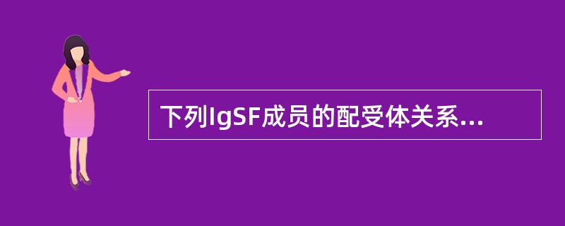 下列IgSF成员的配受体关系,哪一组是正确的 ( )A、CD4£¯MHCⅠ类分子