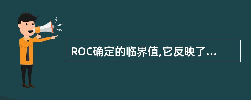 ROC确定的临界值,它反映了( )A、最佳的敏感度B、最佳的特异度C、最佳阳性预