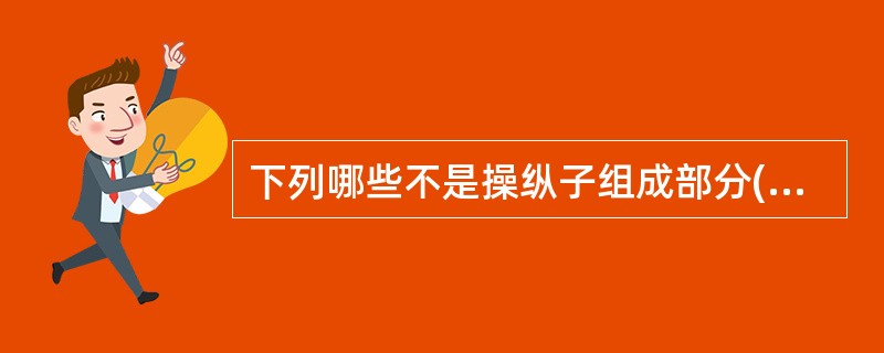 下列哪些不是操纵子组成部分( )A、结构基因B、阻遏物C、启动子D、操纵基因E、