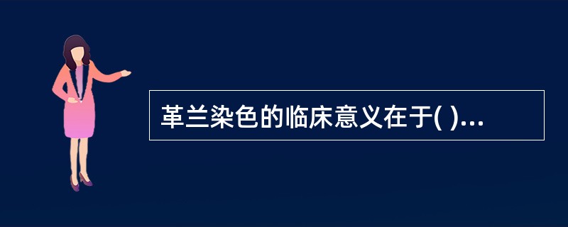 革兰染色的临床意义在于( )A、大多数G£«菌是以内毒素为主,G£­菌是外毒素为