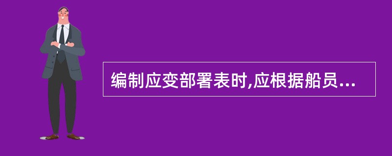 编制应变部署表时,应根据船员的爱好和要求选派最合适的船员来担任。