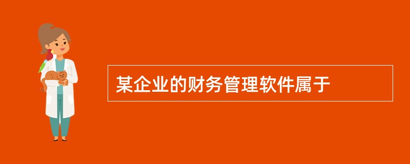 某企业的财务管理软件属于