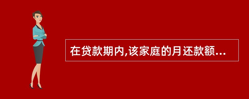 在贷款期内,该家庭的月还款额为( )元。