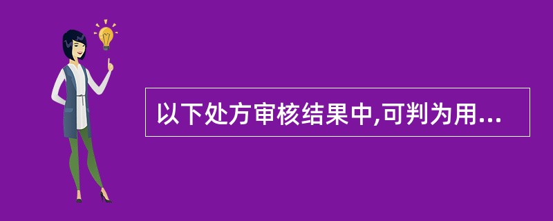 以下处方审核结果中,可判为用药不适宜处方的是