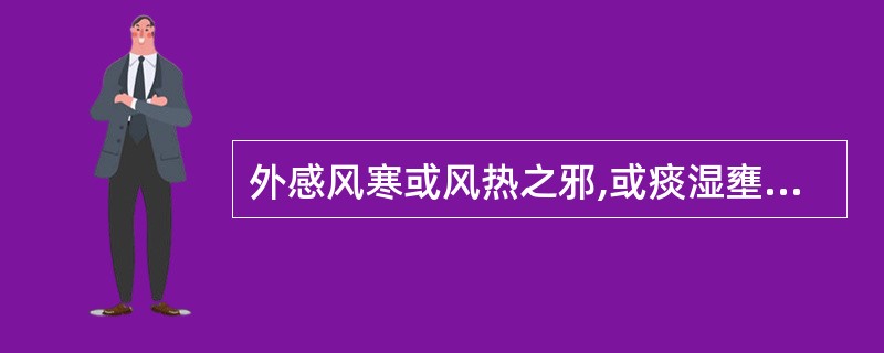 外感风寒或风热之邪,或痰湿壅肺,肺失宣肃,导致的音哑或失音,称为