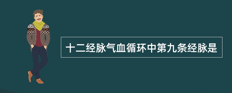 十二经脉气血循环中第九条经脉是