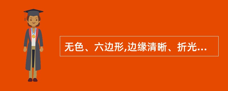 无色、六边形,边缘清晰、折光性强的薄片状结晶为A、亮氨酸结晶B、酪氨酸结晶C、胱