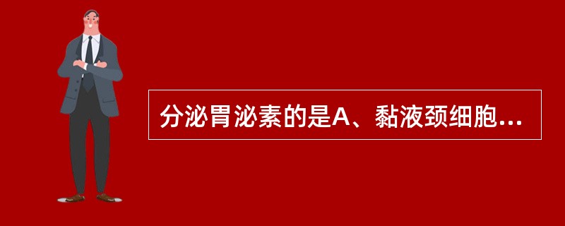 分泌胃泌素的是A、黏液颈细胞B、主细胞C、壁细胞D、黏液细胞E、G细胞