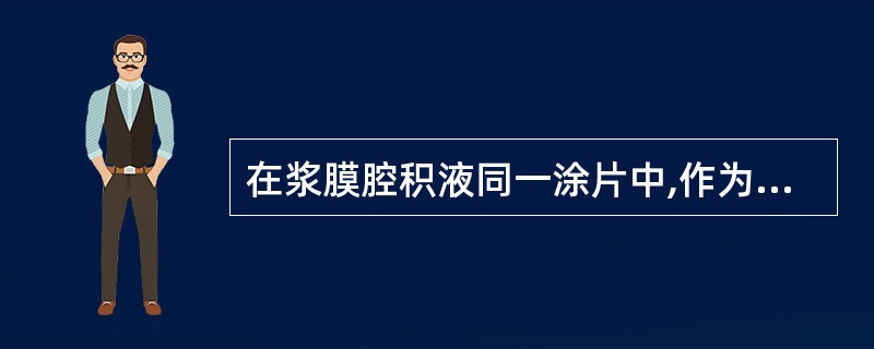 在浆膜腔积液同一涂片中,作为测量其他细胞大小的“标尺”细胞是 ( )A、红细胞B