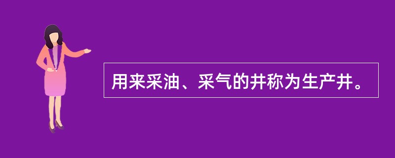 用来采油、采气的井称为生产井。