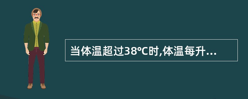 当体温超过38℃时,体温每升高0.5℃,脉搏每分钟增加20次。
