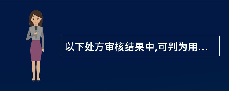 以下处方审核结果中,可判为用药不适宜处方的是