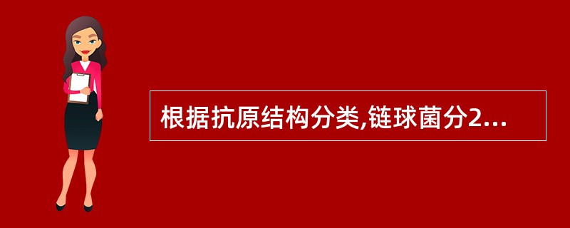 根据抗原结构分类,链球菌分20个群,对人致病的90%属于( )。A、D群B、A群