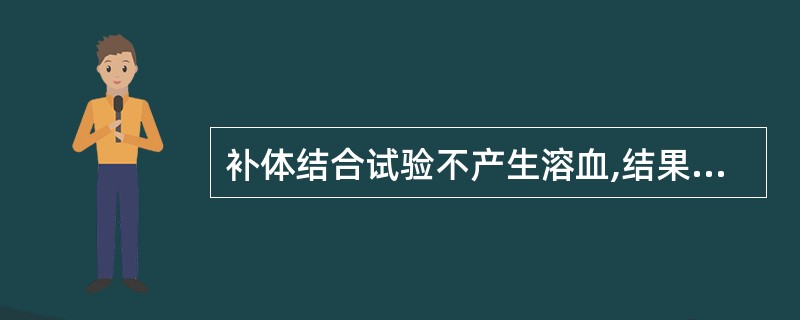 补体结合试验不产生溶血,结果判定为A、阳性反应B、无反应C、假阴性反应D、阴性反