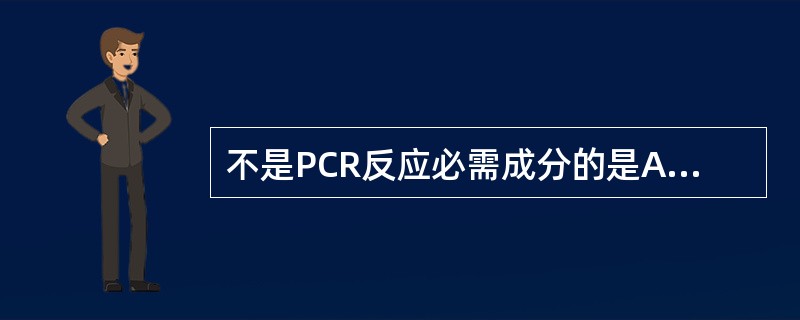 不是PCR反应必需成分的是A、dNTPB、DNA聚合酶C、RNA聚合酶D、模板D