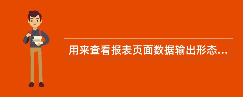 用来查看报表页面数据输出形态的视图是