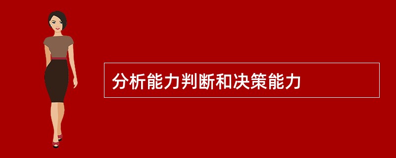 分析能力判断和决策能力